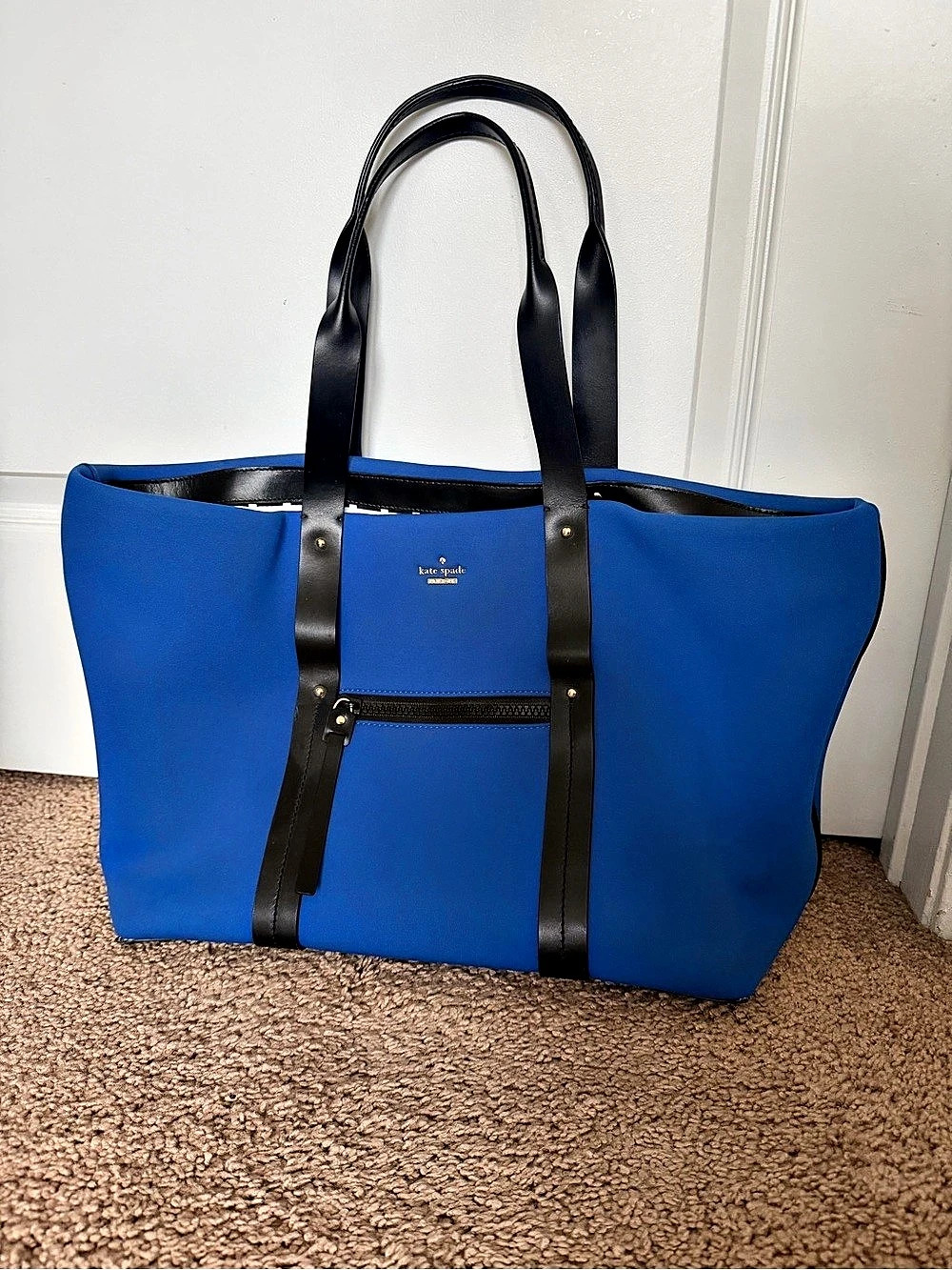 Kate Spade Esta Street Babe Neoprene Nylon Blue & Black Tote